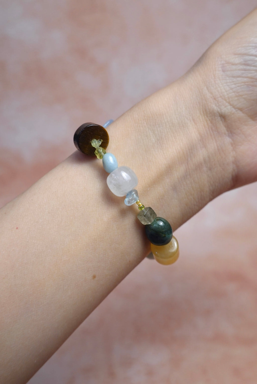 Mixed Natural Stone Garden‑Inspired Bracelet