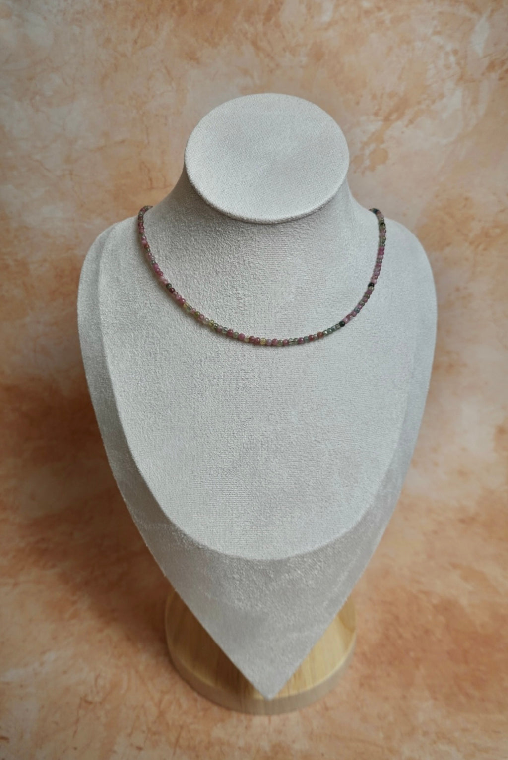 Tourmaline Mini Minimalist Beaded Necklace