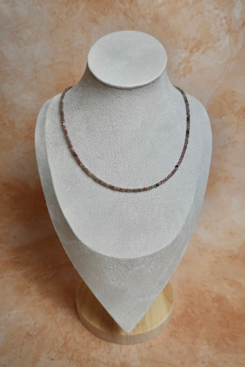 Tourmaline Mini Minimalist Beaded Necklace