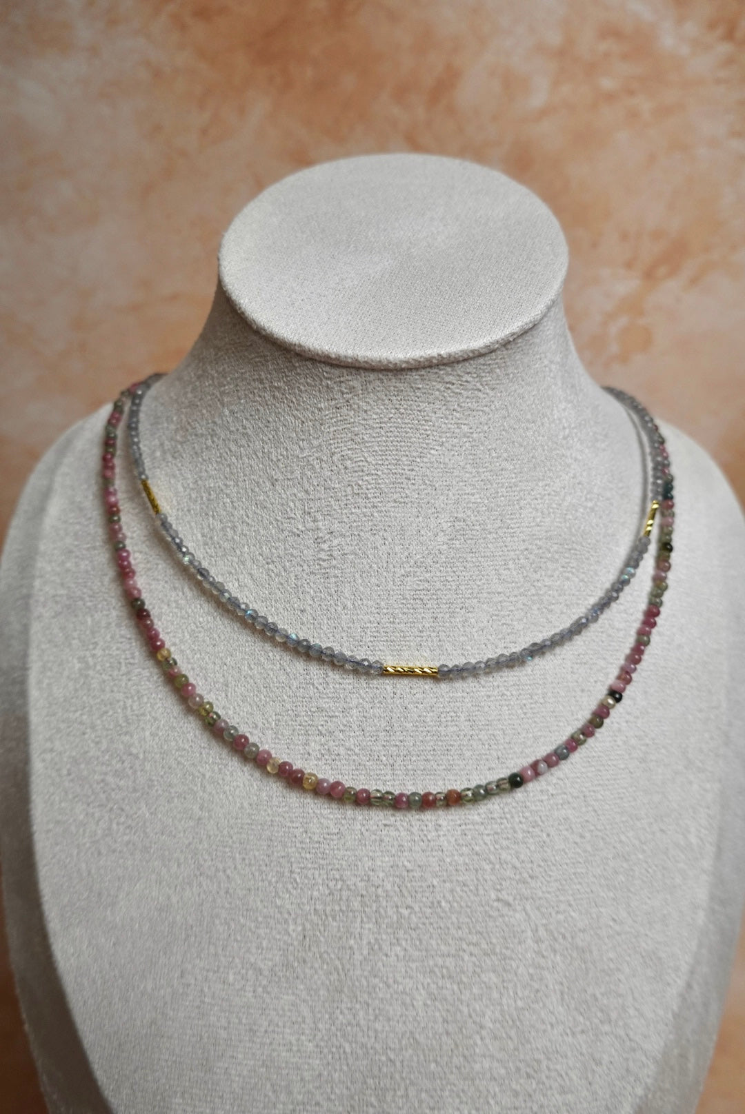 Tourmaline Mini Minimalist Beaded Necklace