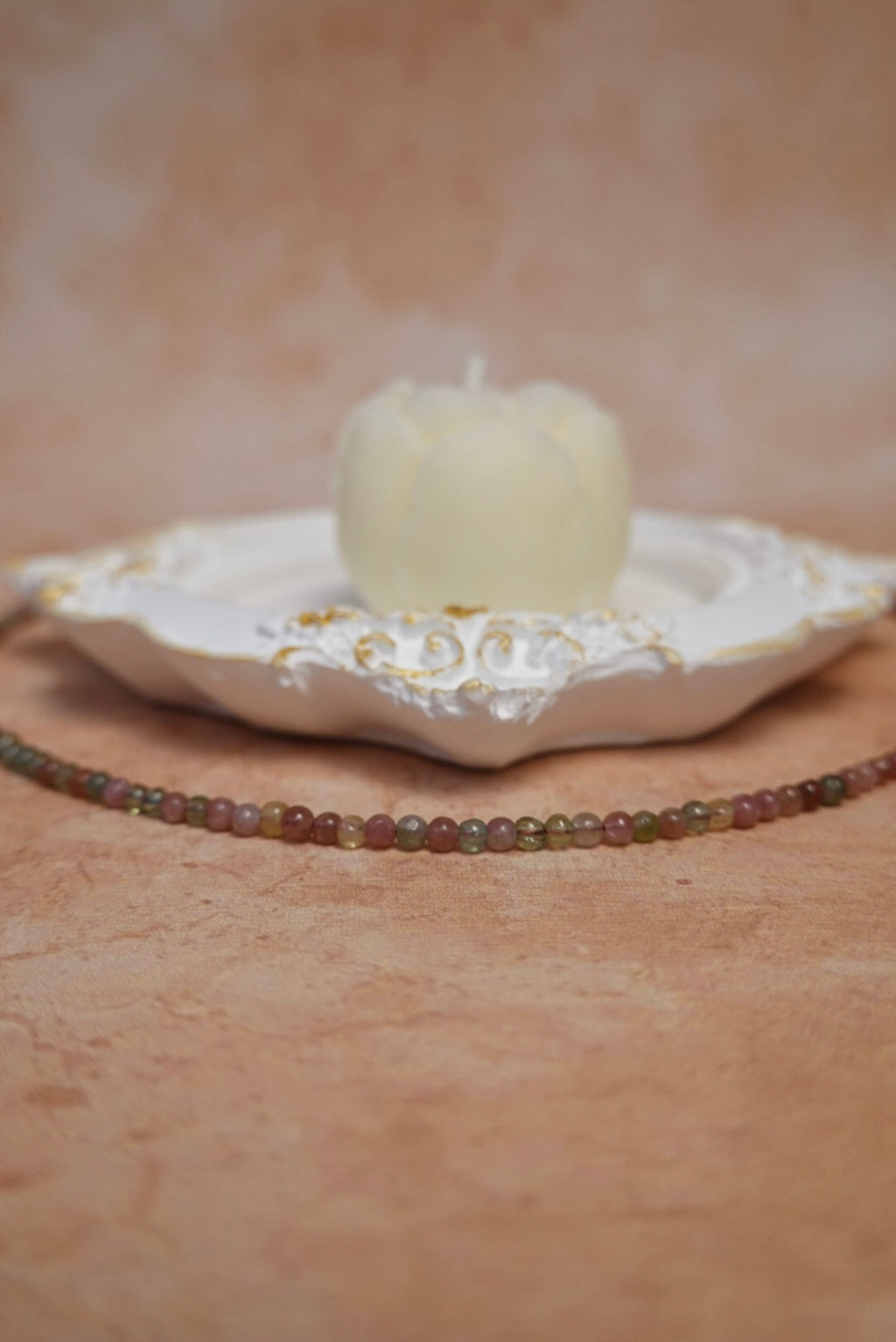 Tourmaline Mini Minimalist Beaded Necklace